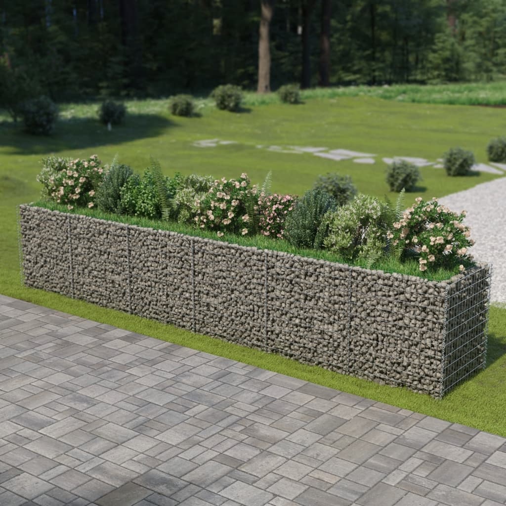 vidaXL Gabion plantenbak verhoogd 540x90x100 cm gegalvaniseerd staal