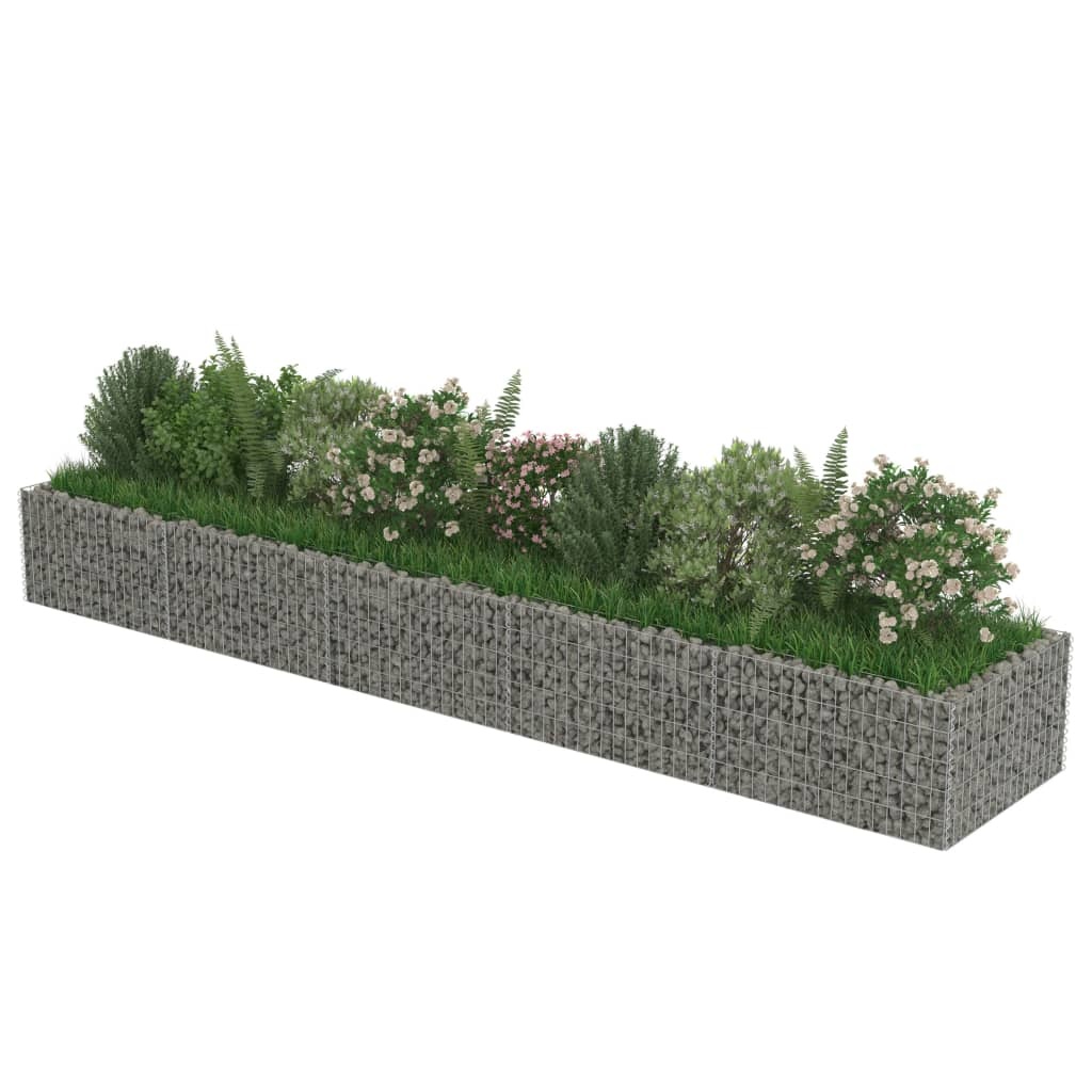 vidaXL Gabion plantenbak verhoogd 450x90x50 cm gegalvaniseerd staal