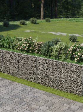 vidaXL Gabion plantenbak verhoogd 450x90x100 cm gegalvaniseerd staal