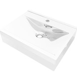VidaXL Wastafel met overloop 60x46x16 cm keramiek zilverkleurig