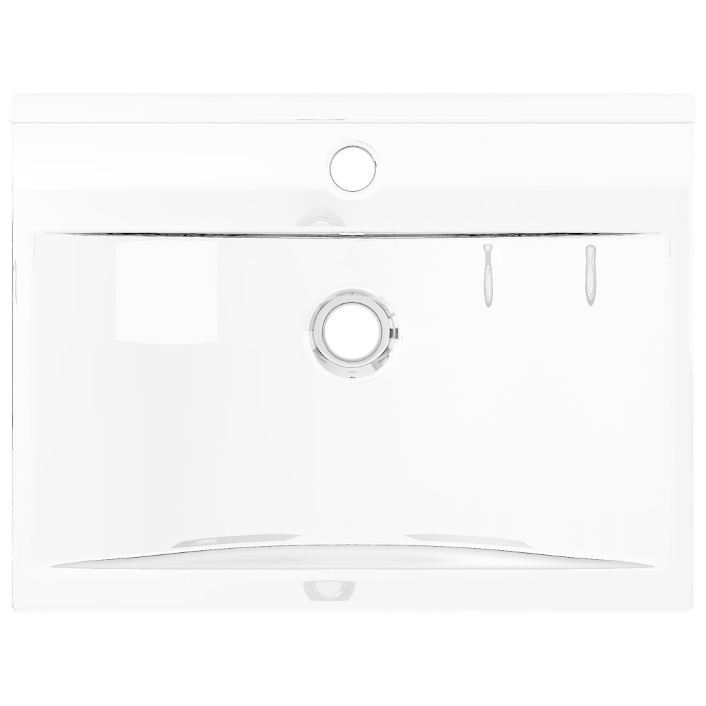 VidaXL Wastafel met overloop 60x46x16 cm keramiek zilverkleurig