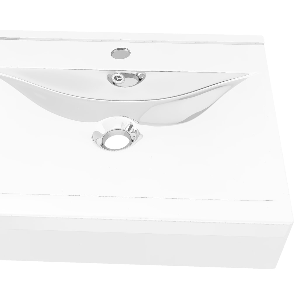 VidaXL Wastafel met overloop 60x46x16 cm keramiek zilverkleurig