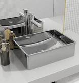 VidaXL Wastafel 41x30x12 cm keramiek zilverkleurig