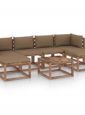 VidaXL 7-delige Loungeset pallet met kussens geïmpregneerd grenenhout