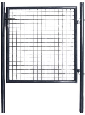 VidaXL Hekpoort 85,5x100 cm gegalvaniseerd staal grijs