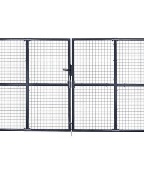 VidaXL Gaaspoort 289x200 cm gegalvaniseerd staal grijs