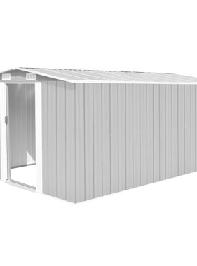 VidaXL Tuinschuur 257x398x178 cm metaal grijs