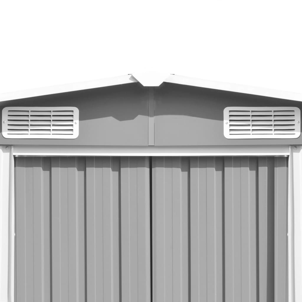 VidaXL Tuinschuur 257x398x178 cm metaal grijs