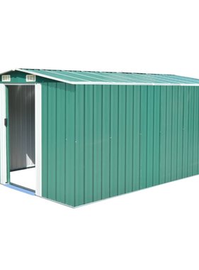 VidaXL Tuinschuur 257x398x178 cm metaal groen