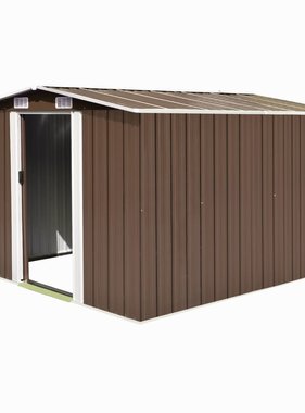 VidaXL Tuinschuur 257x298x178 cm metaal bruin