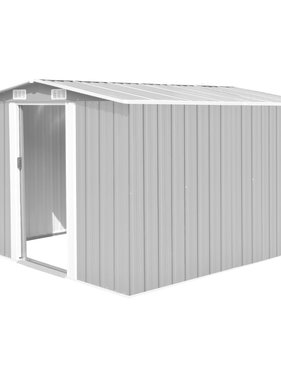 VidaXL Tuinschuur 257x298x178 cm metaal grijs