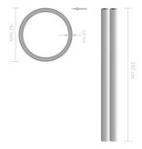VidaXL Buizen rond V2A 2m Ø42x1,8mm roestvrij staal 2 st