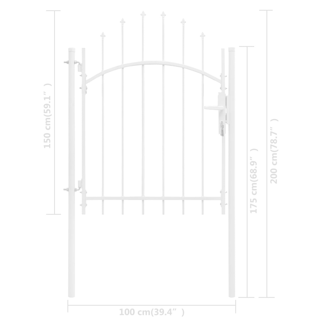 VidaXL Poort 1x2 m staal wit