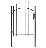 VidaXL Tuinpoort met gebogen bovenkant 1x2 m staal zwart