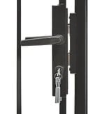 VidaXL Tuinpoort met gebogen bovenkant 1x2 m staal zwart