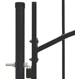 VidaXL Tuinpoort met gebogen bovenkant 1x2 m staal zwart