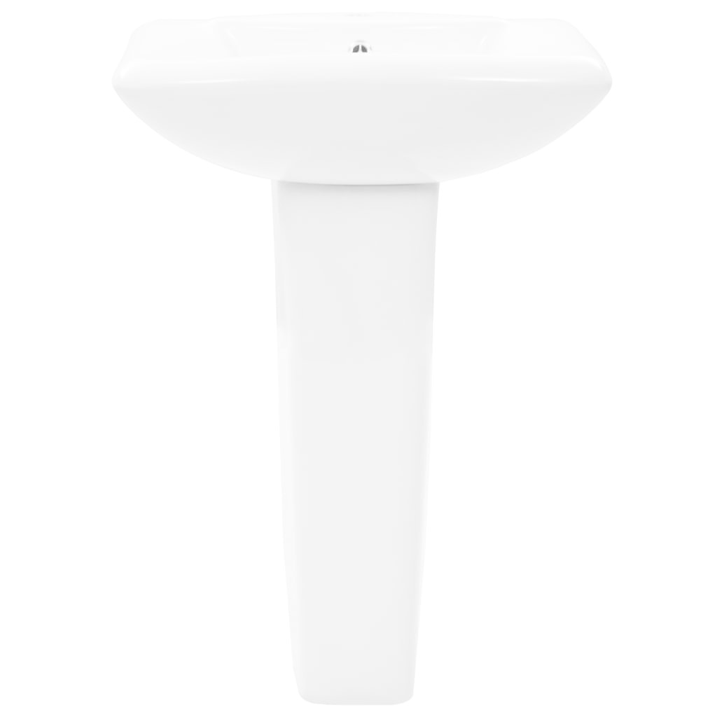 VidaXL Wastafel op voet vrijstaand 580x470x200 mm keramiek wit