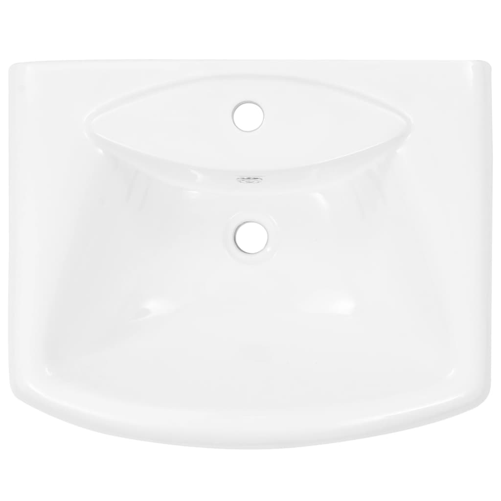 VidaXL Wastafel op voet vrijstaand 580x470x200 mm keramiek wit