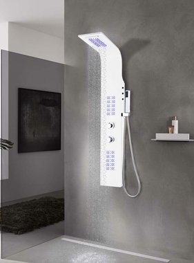 VidaXL Douchepaneel 20x44x130 cm aluminium wit