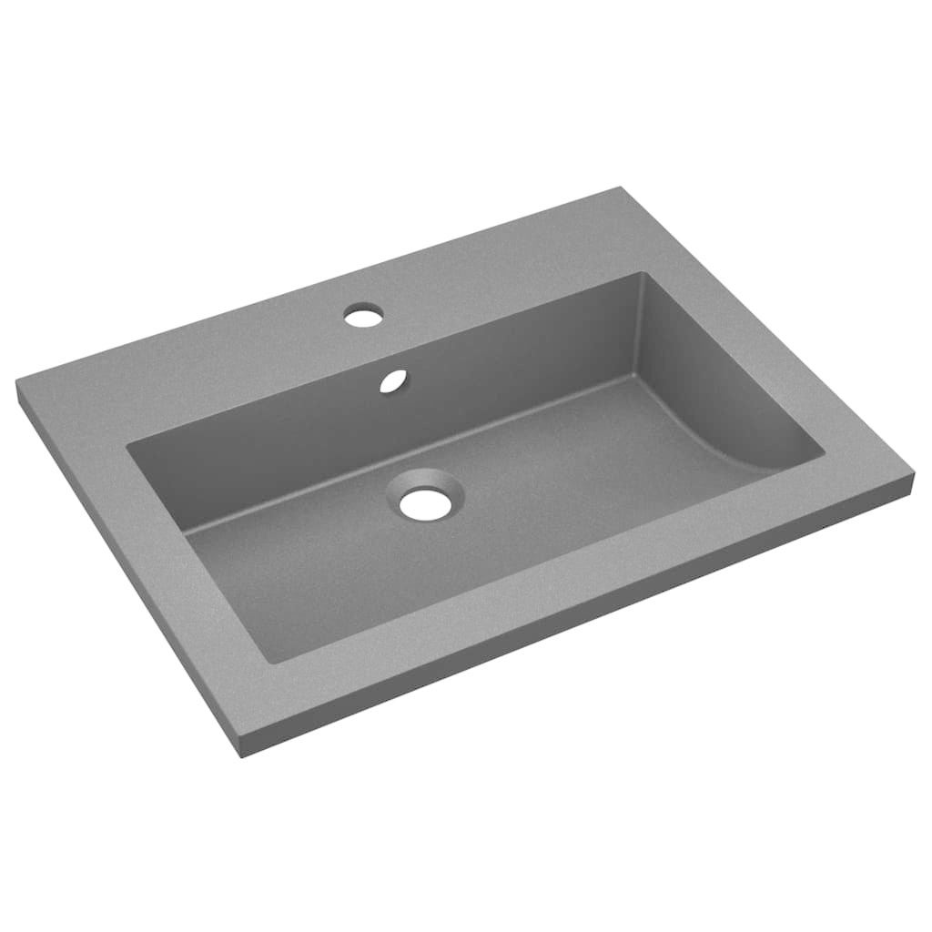 VidaXL Wasbak 600x450x120 mm graniet zwart