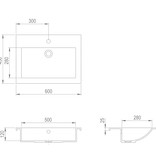 VidaXL Wasbak 600x450x120 mm graniet zwart