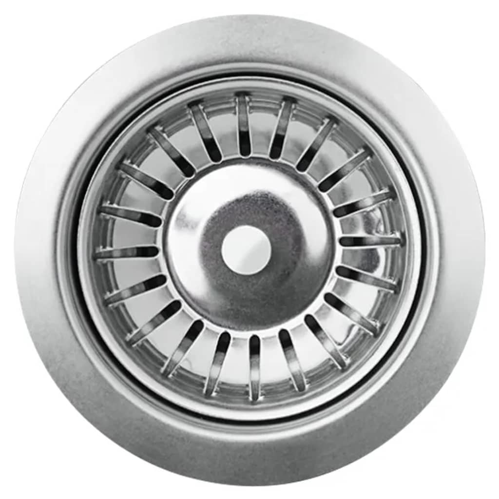 VidaXL Gootsteen enkele bak graniet zwart