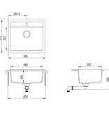 VidaXL Gootsteen enkele bak graniet zwart