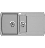 VidaXL Gootsteen dubbele bak graniet grijs