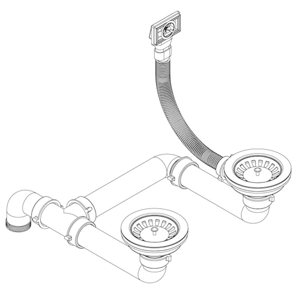 VidaXL Gootsteen dubbele bak graniet grijs