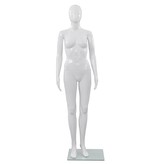 vidaXL Etalagepop vrouwelijk met glazen voet 175 cm glanzend wit