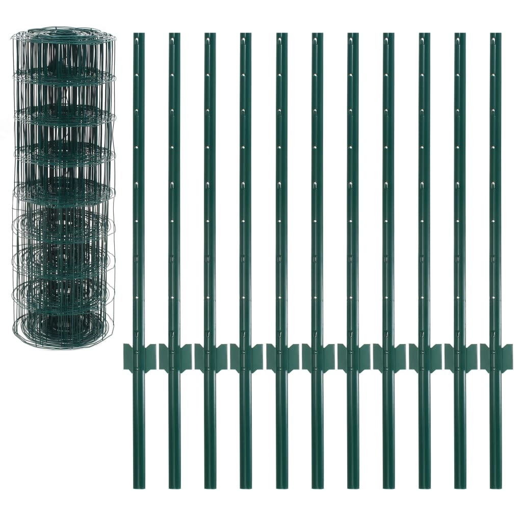 VidaXL Euro hek 20x0,8 m staal groen