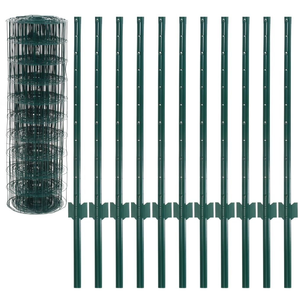 VidaXL Euro hek 20x0,8 m staal groen