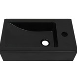VidaXL Wastafel met kraangat rechthoekig 46x25,5x12 cm keramiek zwart