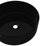 VidaXL Wastafel rond 40x15 cm keramiek zwart