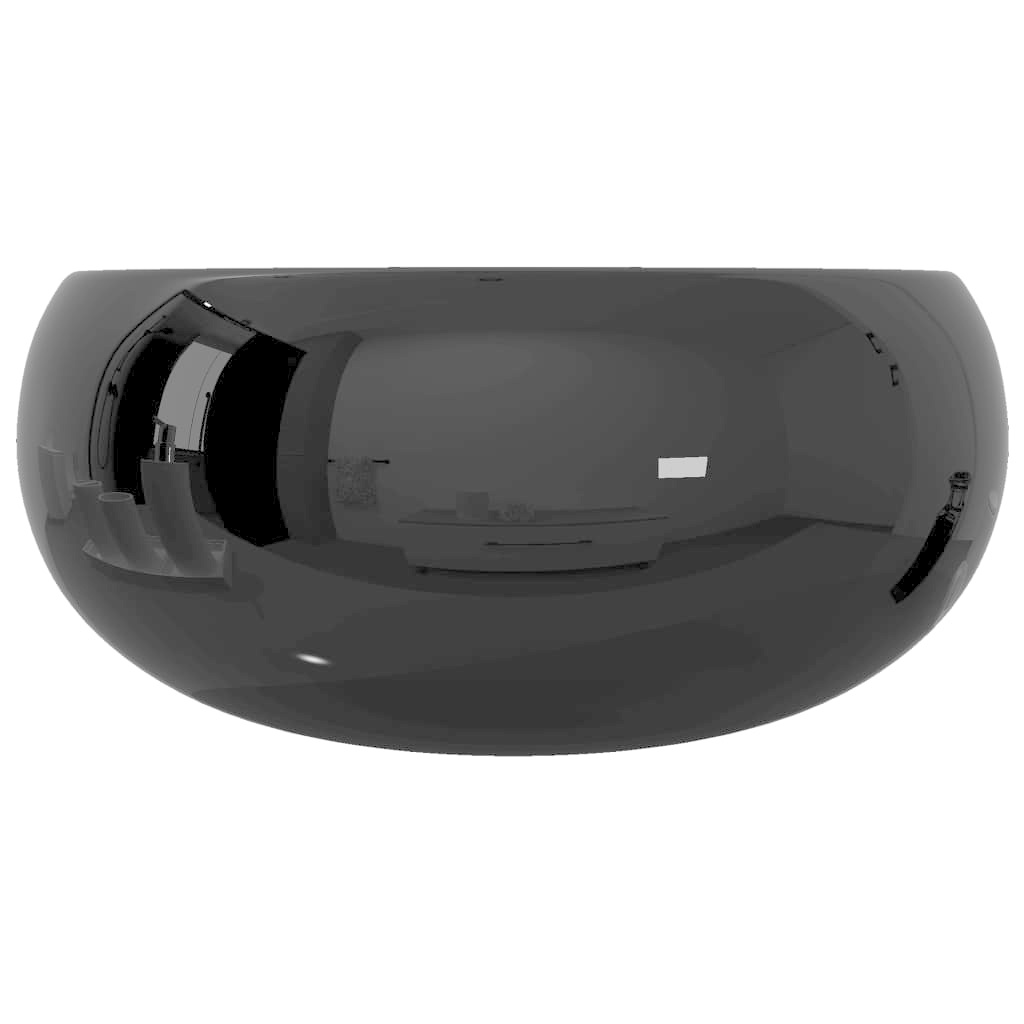VidaXL Wastafel rond 40x15 cm keramiek zwart