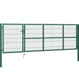 vidaXL Tuinpoort met palen 350x100 cm staal groen