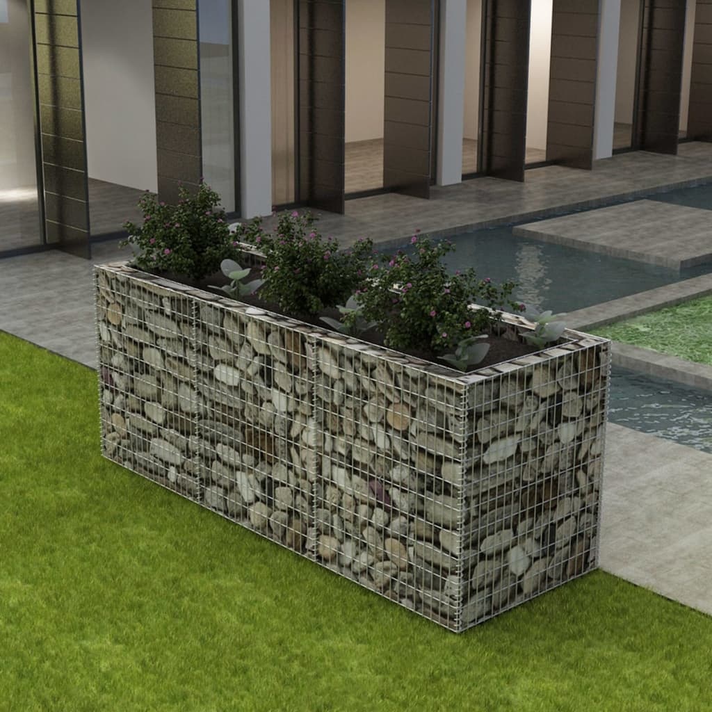 vidaXL Gabion plantenbak verhoogd 270x90x100 cm staal