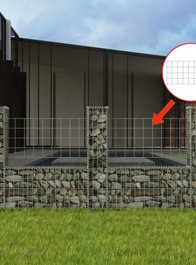 VidaXL Gabion mand U-vormig 240x20x100 cm staal