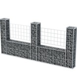 VidaXL Gabion mand U-vormig 240x20x100 cm staal