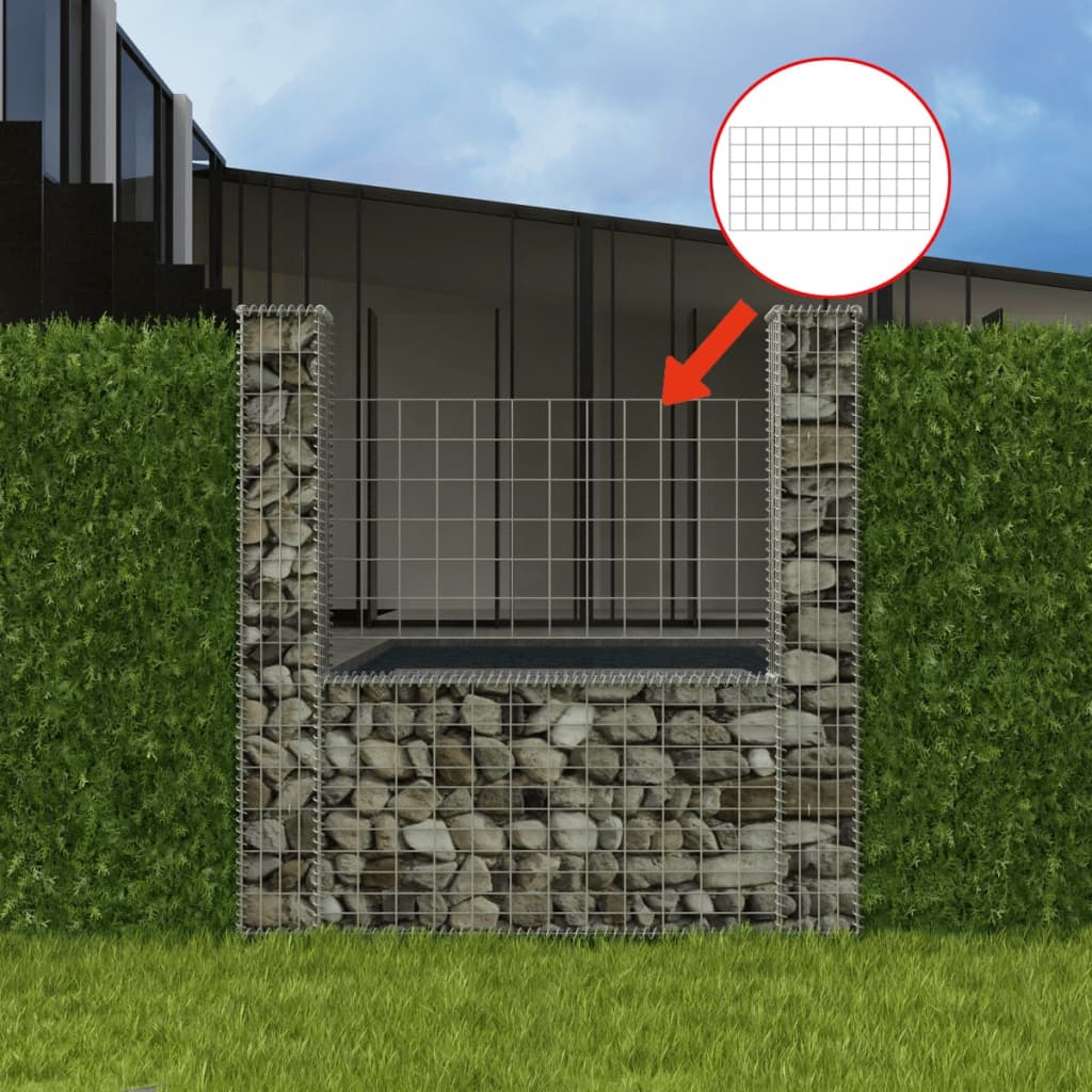 VidaXL Gabion mand U-vormig 160x20x150 cm staal