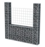 VidaXL Gabion mand U-vormig 160x20x150 cm staal