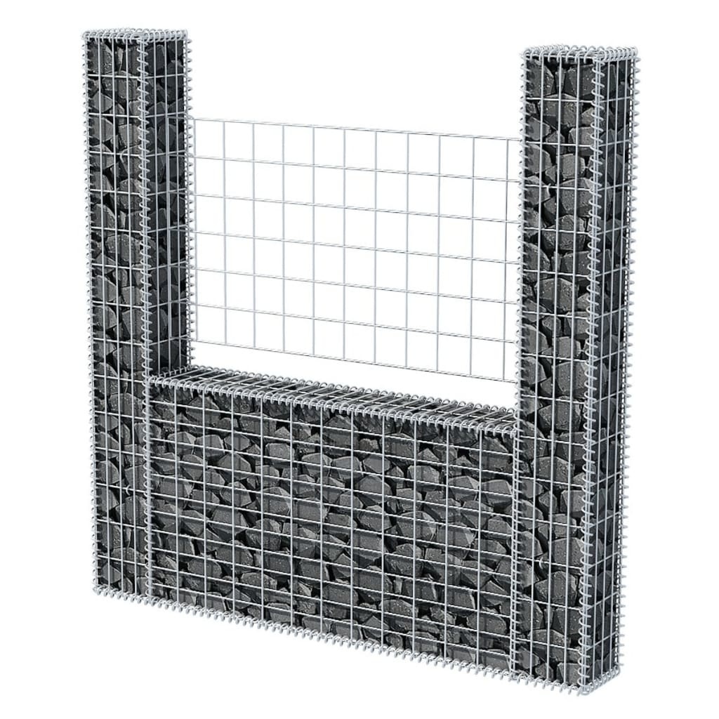 VidaXL Gabion mand U-vormig 160x20x150 cm staal