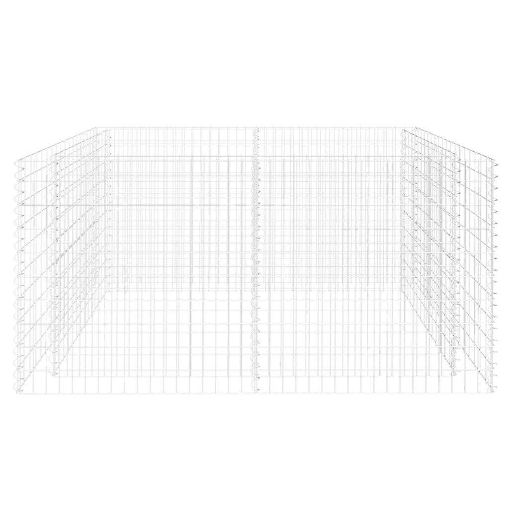 VidaXL Gabion plantenbak verhoogd 180x90x100 cm staal zilverkleurig