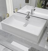 VidaXL Wastafel met kraangat wit 60,5x42,5x14,5 cm keramiek