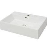 VidaXL Wastafel met kraangat wit 60,5x42,5x14,5 cm keramiek