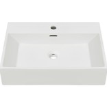 VidaXL Wastafel met kraangat wit 60,5x42,5x14,5 cm keramiek