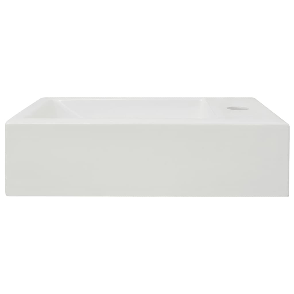 VidaXL Wastafel met kraangat rechthoekig wit 46x25,5x12 cm keramiek