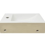 VidaXL Wastafel met kraangat rechthoekig wit 46x25,5x12 cm keramiek