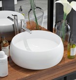 VidaXL Wastafel rond 40x15 cm keramiek wit