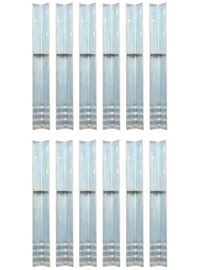 VidaXL Grondanker L-vormig 5x5x50 cm gegalvaniseerd staal 12 st